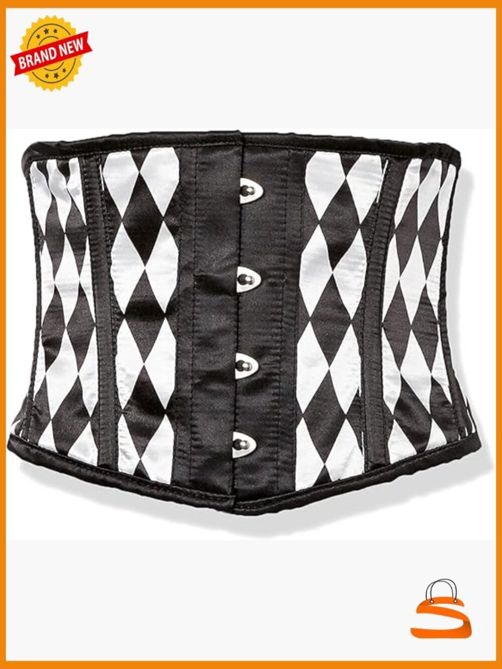 Diamond Waist Cincher Corset - Sweetheart Neck, Fully Boned, Lace-Up Back,